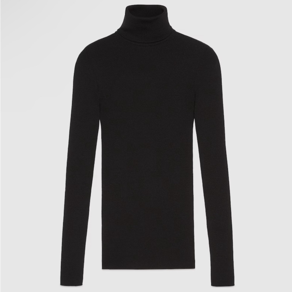 Gucci - Black Rib Turtleneck - 100% Cashmere - Size : XS